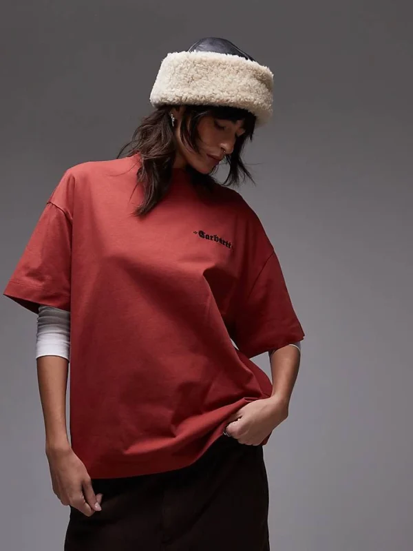 Carhartt WIP Oversized T-shirt With Chest Logo In Rust For Women