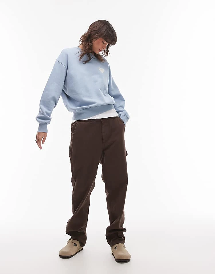 Carhartt WIP Sweatshirt With Heart Back Print In Blue For Women Frosted Blue 4 Carhartt WIP Sweatshirt With Heart Back Print In Blue For Women Frosted Blue - Image 4