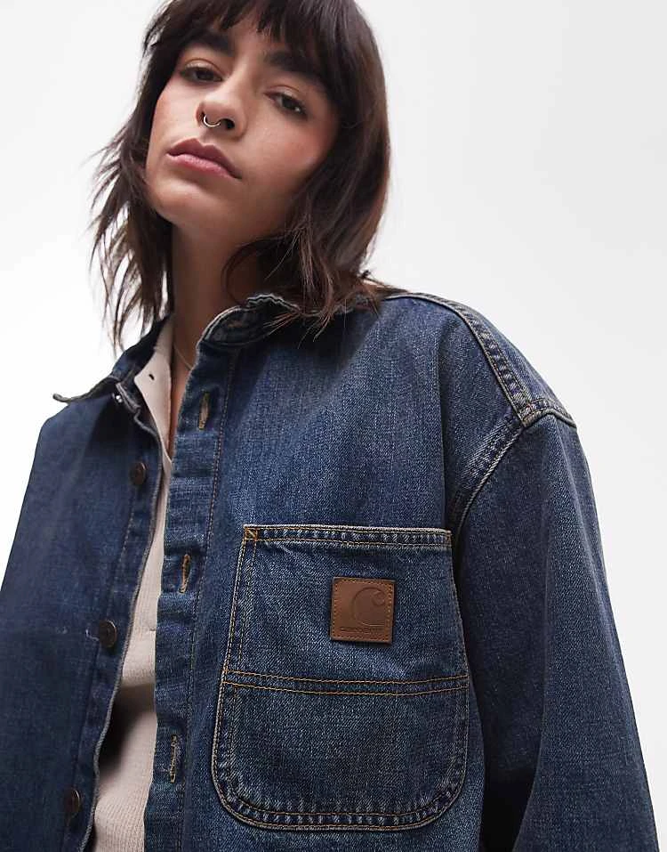 Carhartt WIP Lovilia Shirt Jacket In Blue Wash For Women 3 Carhartt WIP Lovilia Shirt Jacket In Blue Wash For Women - Image 3