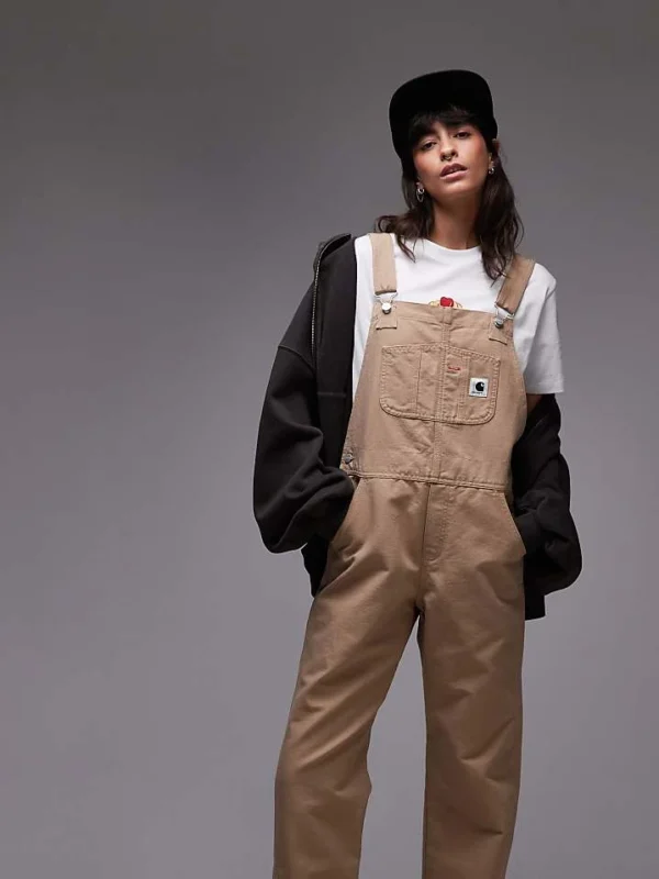 Carhartt WIP Dungarees In Beige For Women Dusty H Brown