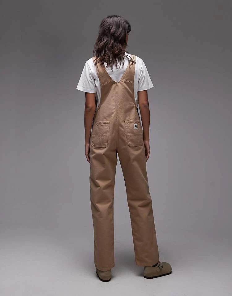 Carhartt WIP Dungarees In Beige For Women Dusty H Brown 4 Carhartt WIP Dungarees In Beige For Women Dusty H Brown - Image 4