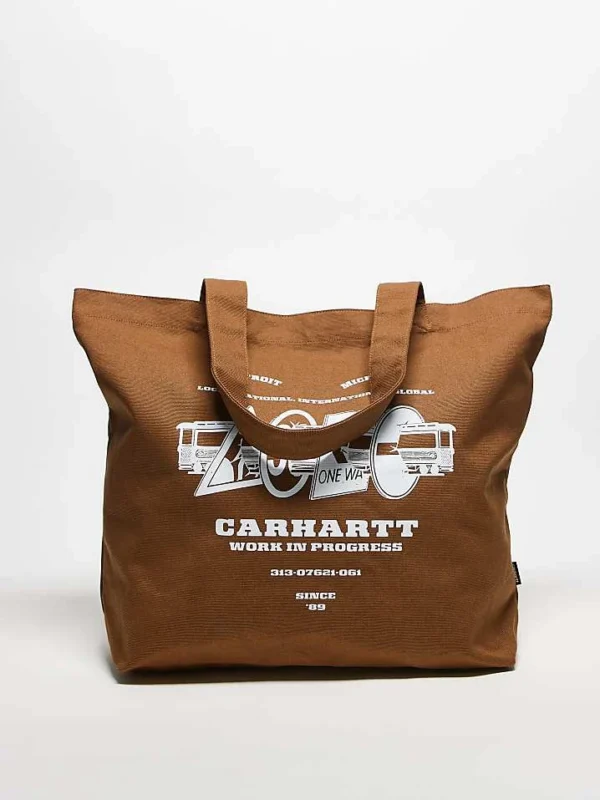 Carhartt WIP Canvas Graphic Tote In Brown For Unisex