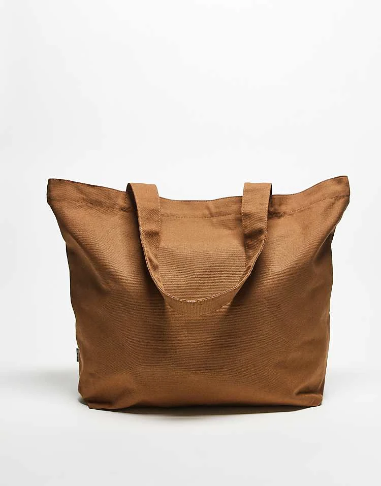 Carhartt WIP Canvas Graphic Tote In Brown For Unisex 2 Carhartt WIP Canvas Graphic Tote In Brown For Unisex - Image 2