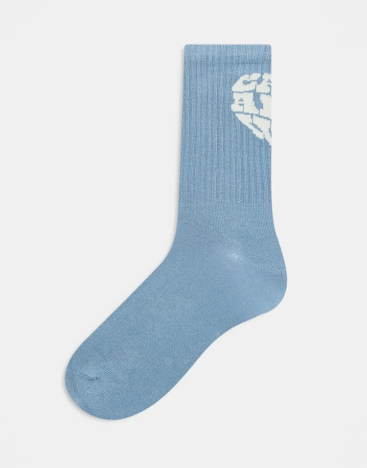 Carhartt WIP Heartbreaker Socks In Light Blue For Unisex 4 Carhartt WIP Heartbreaker Socks In Light Blue For Unisex - Image 4