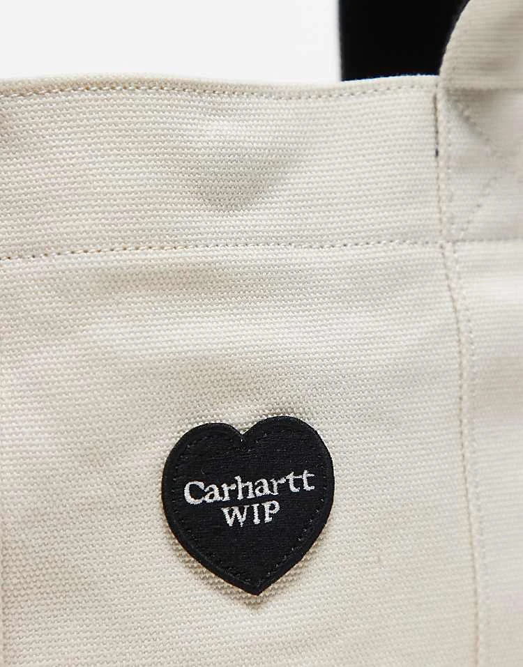 Carhartt WIP Drewe Tote With Heart Logo In Cream For Unisex 2 Carhartt WIP Drewe Tote With Heart Logo In Cream For Unisex - Image 2