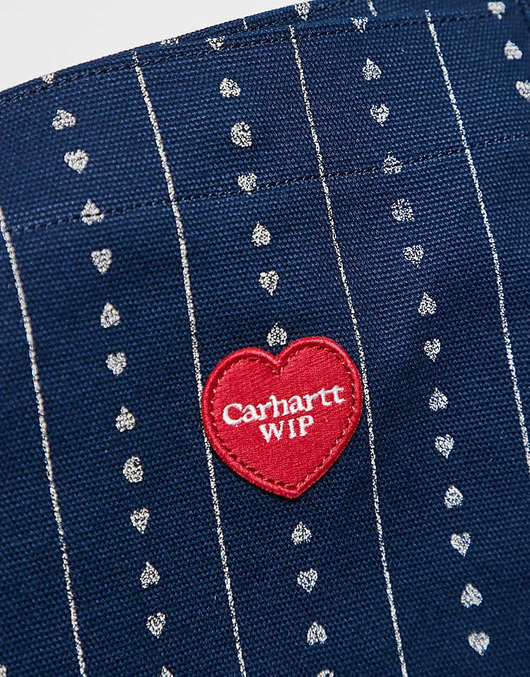 Carhartt WIP Drewe Tote With Heart Logo In Navy For Unisex 2 Carhartt WIP Drewe Tote With Heart Logo In Navy For Unisex - Image 2