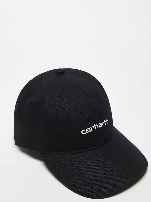 Carhartt WIP Canvas Script Cap In Black For Unisex