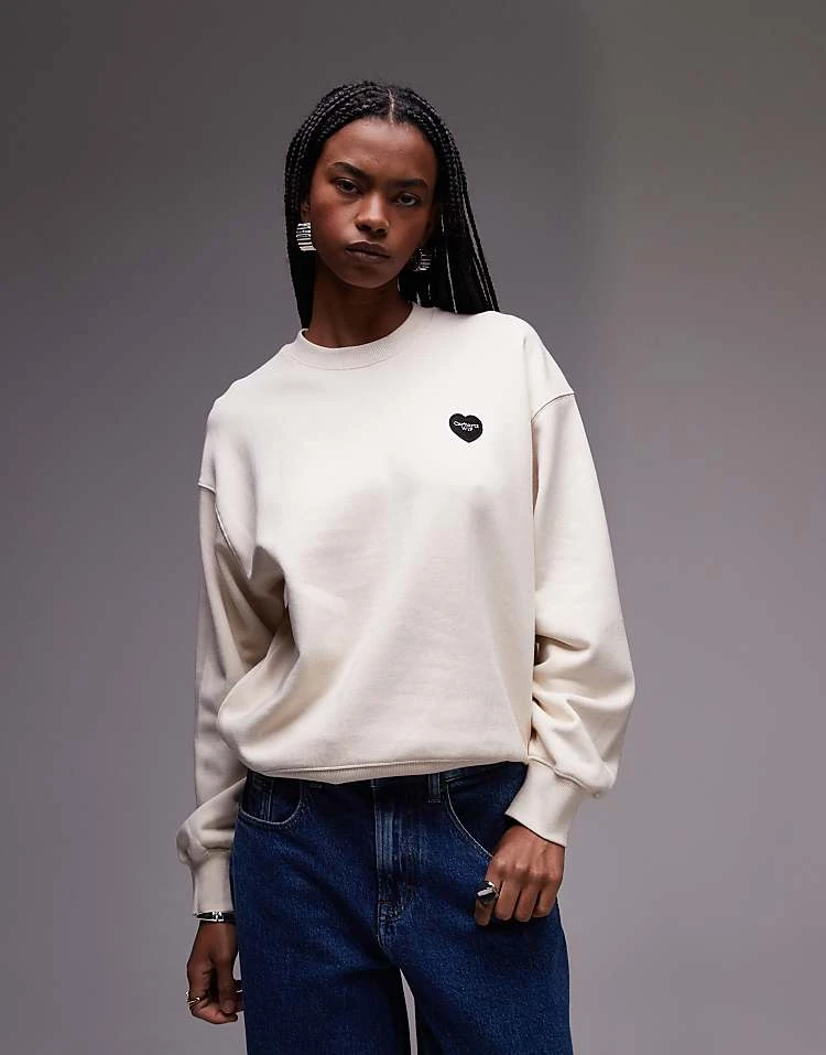 Carhartt WIP Ingo Sweatshirt With Heart Logo In Cream For Women 5 Carhartt WIP Ingo Sweatshirt With Heart Logo In Cream For Women - Image 5