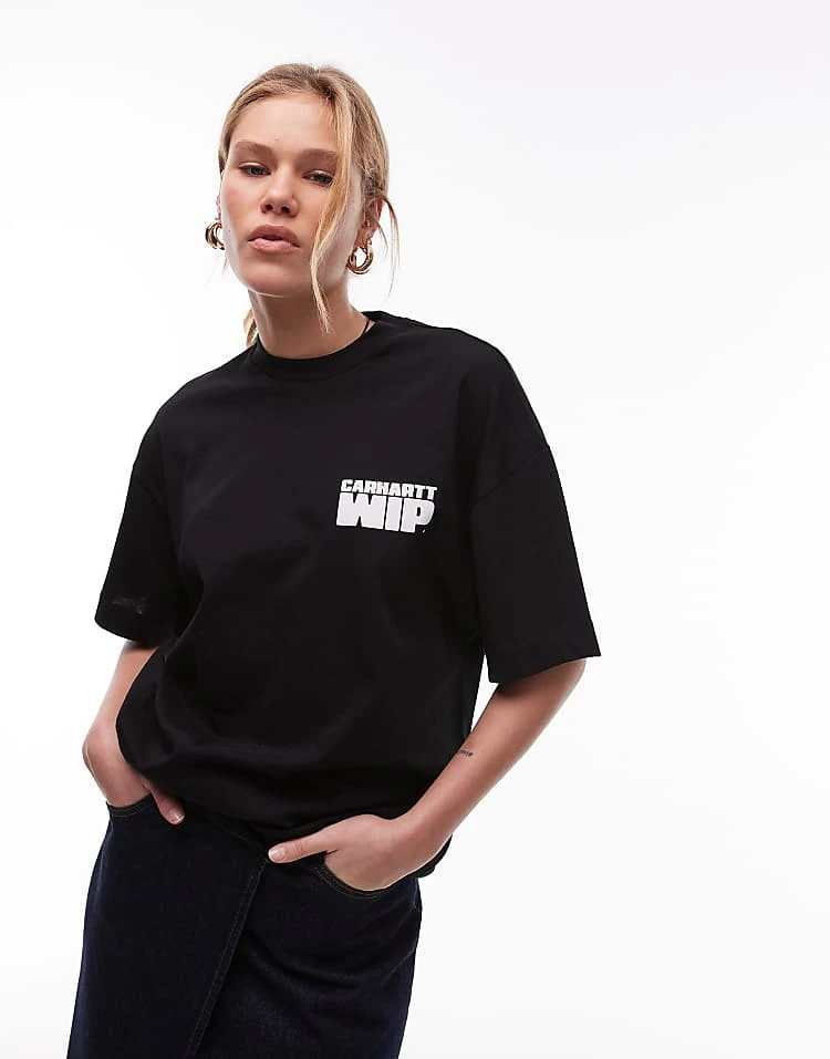 Carhartt WIP Day Off T-shirt With Back Print In Black For Women 2 Carhartt WIP Day Off T-shirt With Back Print In Black For Women - Image 2