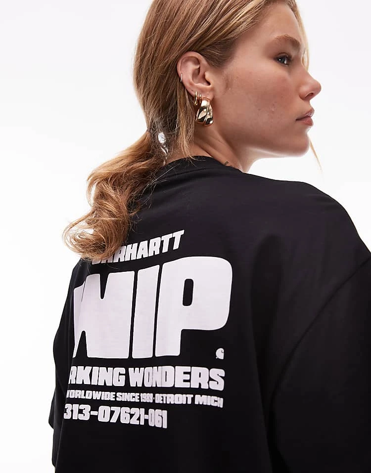 Carhartt WIP Day Off T-shirt With Back Print In Black For Women 4 Carhartt WIP Day Off T-shirt With Back Print In Black For Women - Image 4