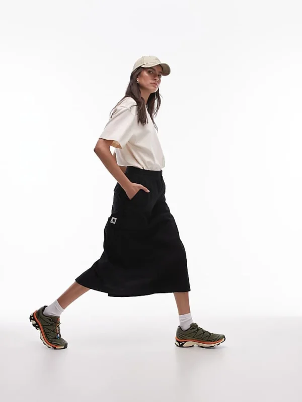 Carhartt WIP Jet Cargo Skirt In Black For Women