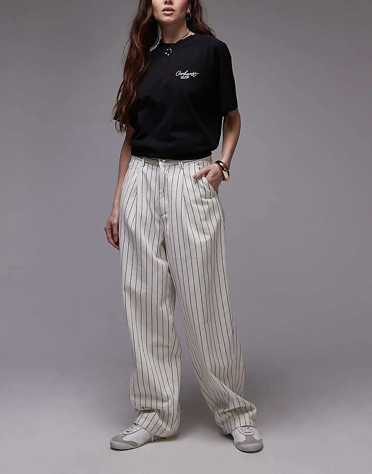 Carhartt WIP Hendry Jeans In Pinstripe For Women Navy 6 Carhartt WIP Hendry Jeans In Pinstripe For Women Navy - Image 6