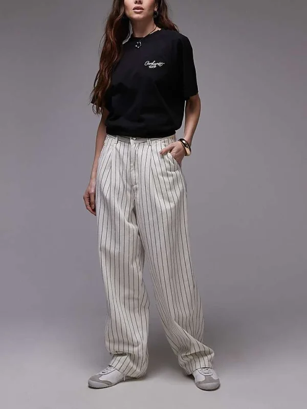 Carhartt WIP Hendry Jeans In Pinstripe For Women Navy