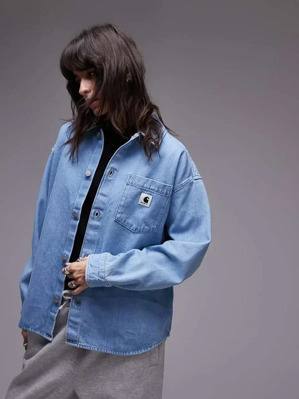 Carhartt WIP Alta Denim Shirt In Light Blue For Women