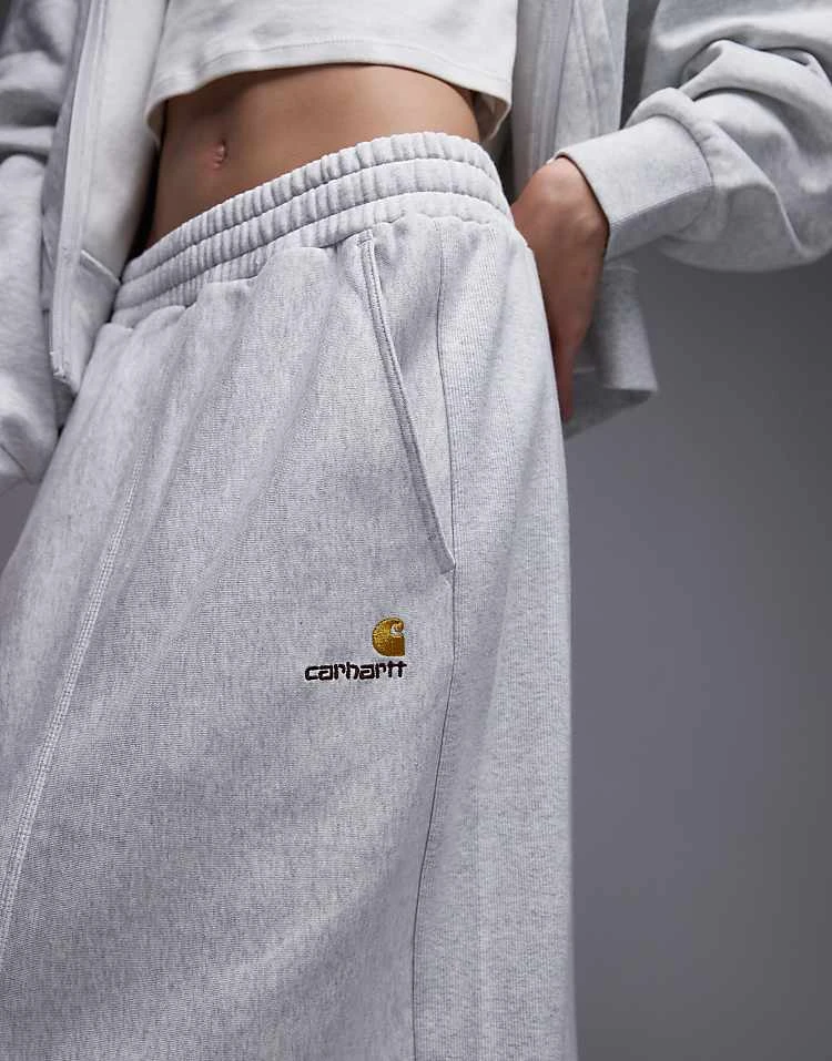 Carhartt WIP American Script Sweat Skirt In Grey Marl For Women 3 Carhartt WIP American Script Sweat Skirt In Grey Marl For Women - Image 3