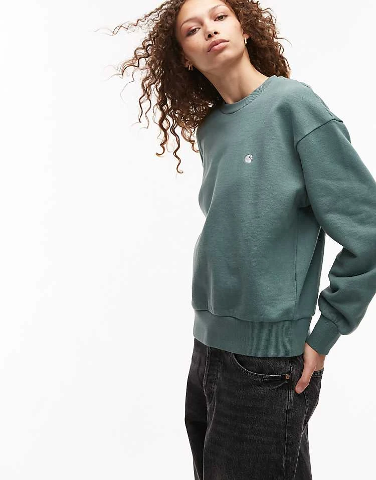 Carhartt WIP Casey Sweatshirt In Green For Women 1 Carhartt WIP Casey Sweatshirt In Green For Women