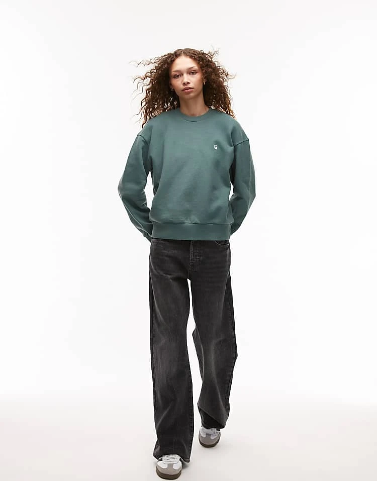 Carhartt WIP Casey Sweatshirt In Green For Women 3 Carhartt WIP Casey Sweatshirt In Green For Women - Image 3